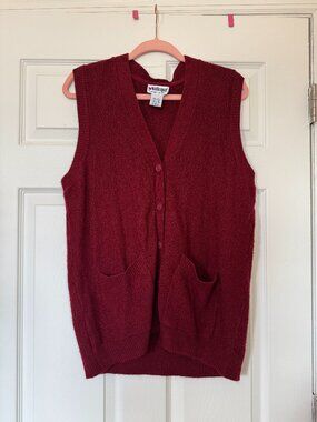 Vintage Oversized Red Vest Size M